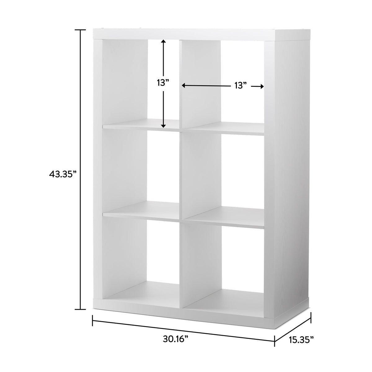 Better Homes & Gardens 6 Cube Storage Organizer, White Texture