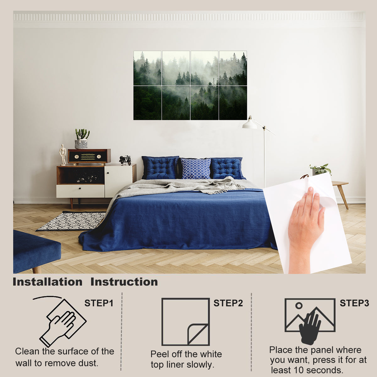 8-Pack Art Acoustic Wall Panels 48x32 Inches Acoustic Treatment Panels- Self-adhesive Decorative Soundproof Wall Panels for Studios, Offices, Home