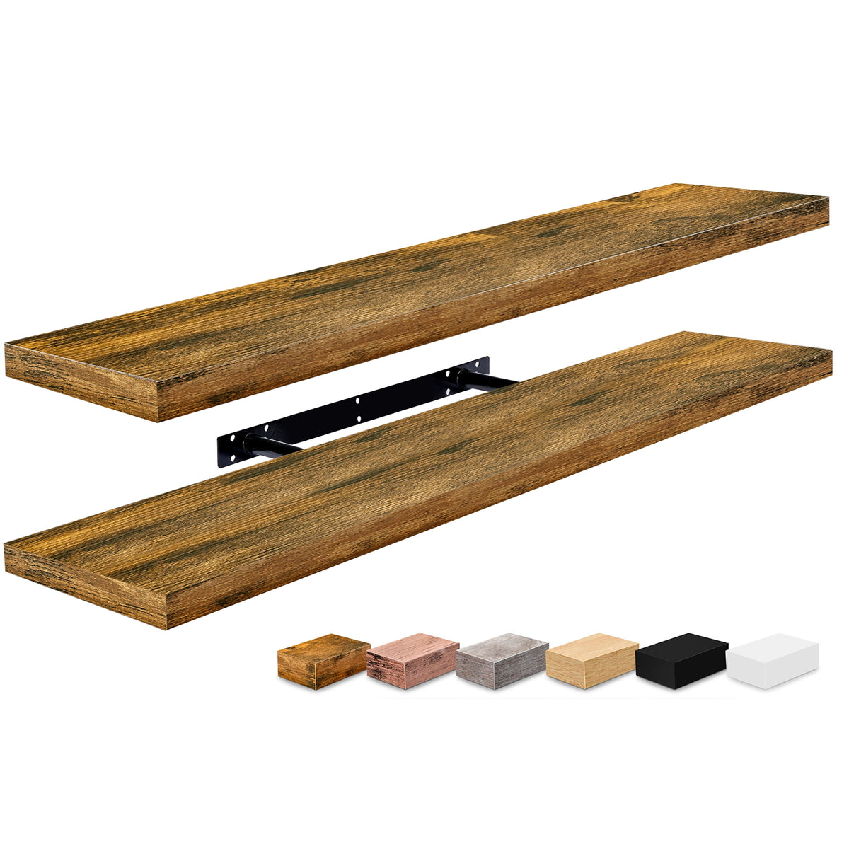 Sorbus Extra Long Floating Rectangle Shelves – 35" L x 9" D x 1.5" H Faux Wood Wall Shelves