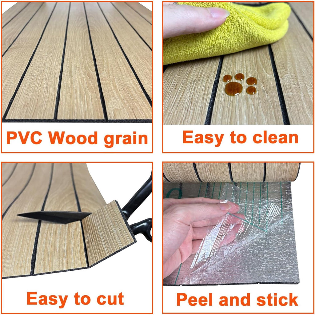 Peel and Stick PVC Slat Wall Panel 118"x15.75" Self-Adhesive Thick Faux Oak Wood Grain Wallpaper Panel 3D Soundproof Wall Panels for Walls & Ceilings
