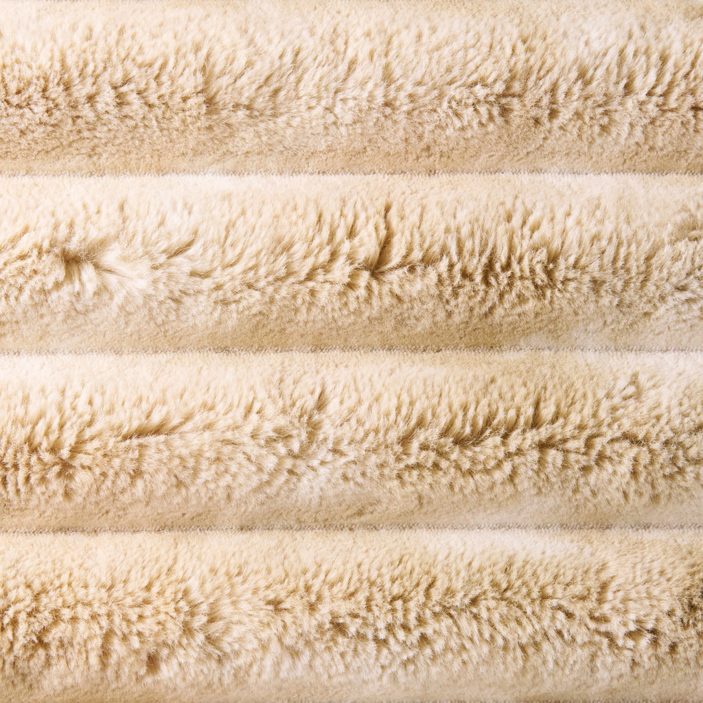 Better Homes & Gardens Beige Marbled Exaggerated Channel Faux Fur Oversized Throw, 50" x 72"