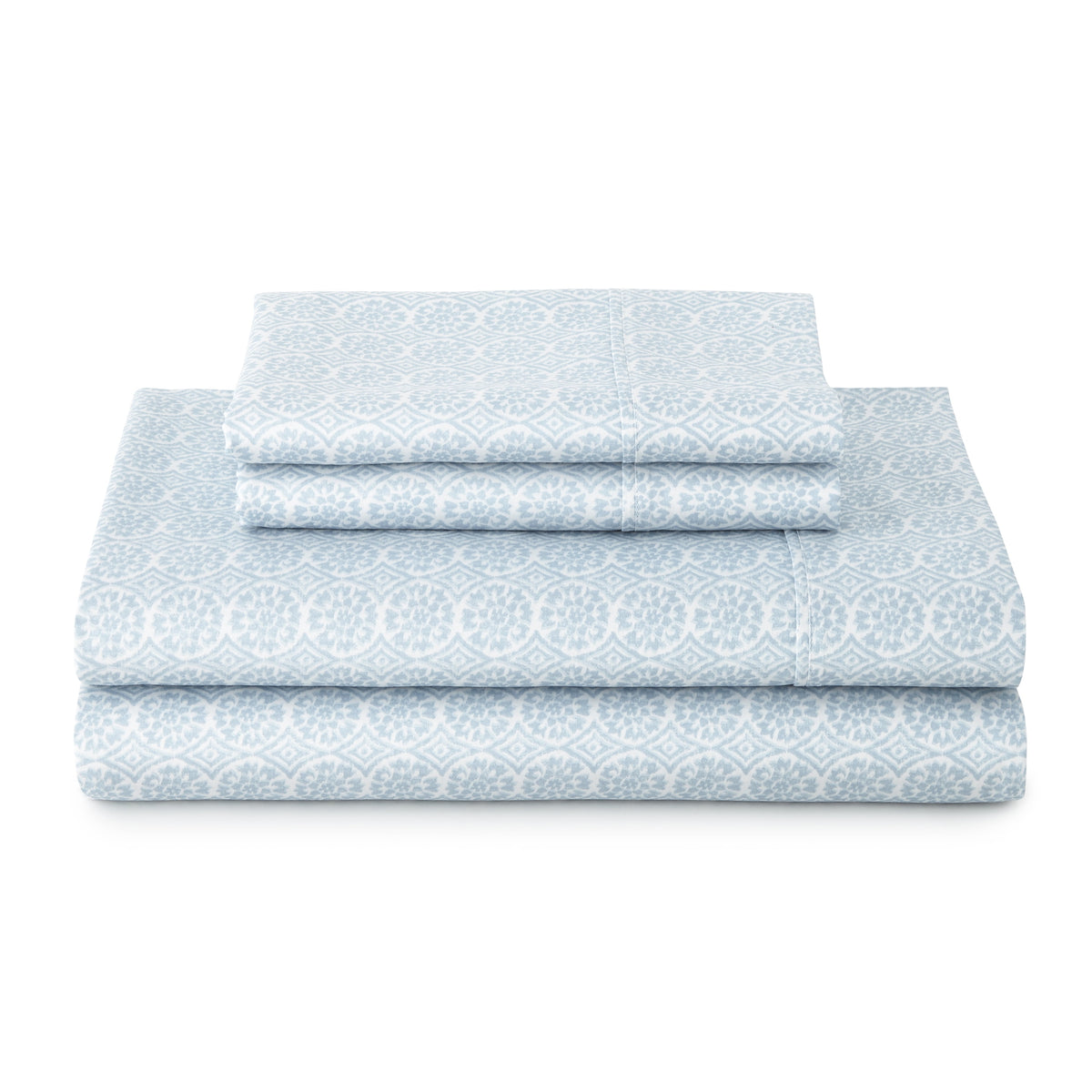 Halcyon Escape Gardens 4-Piece 300 Thread Count Bashful Blooms Cool Cotton Sateen Bed Sheet Set, Queen - Home Decor