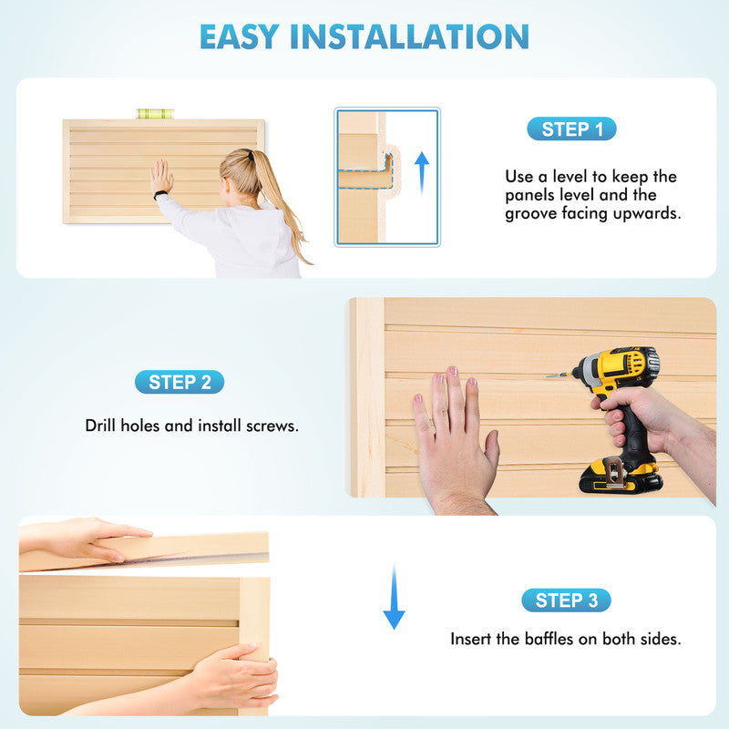 Slatwall Panels 4 ft x 2 ft Horizontal PVC Slatwall Easy Organizer Panels,24" H x 48" L - Pack of 2, Perfect for Retail Store, Garage Wall, and Craft Storage Organization, Maple