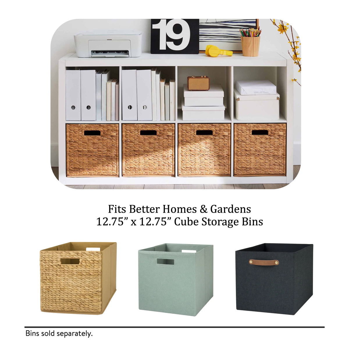 Better Homes & Gardens 8 Cube Storage Organizer, White Texture