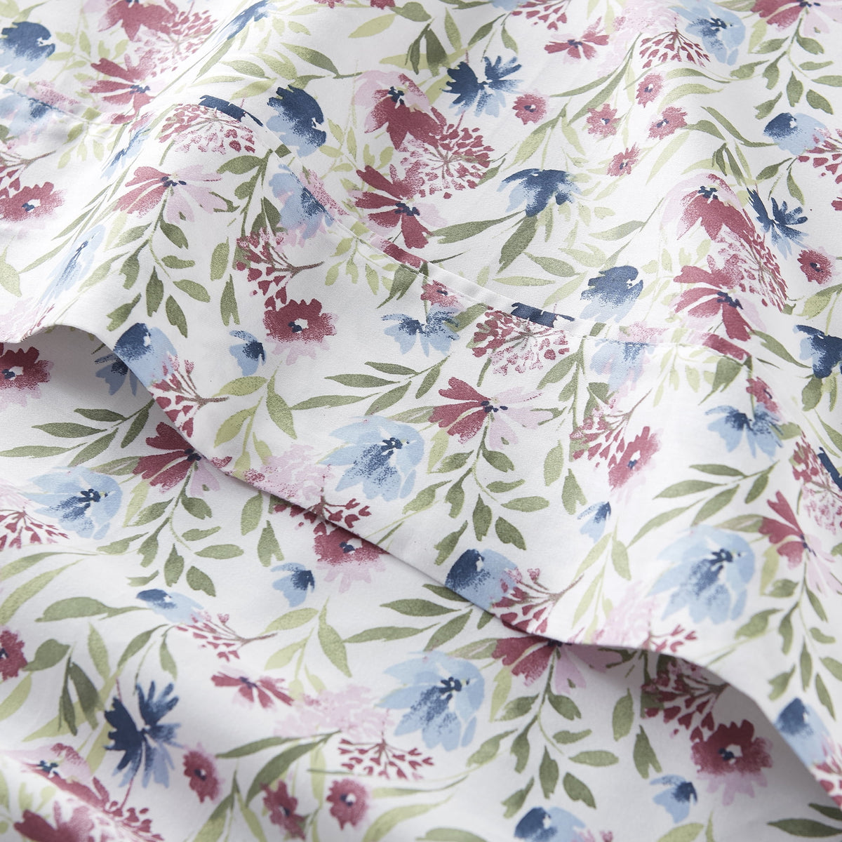 Better Homes & Gardens 4-Piece 300 Thread Count Bashful Blooms Cool Cotton Sateen Bed Sheet Set, Queen