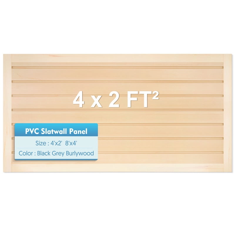 Slatwall Panels 4 ft x 2 ft Horizontal PVC Slatwall Easy Organizer Panels,24" H x 48" L - Pack of 2, Perfect for Retail Store, Garage Wall, and Craft Storage Organization, Maple