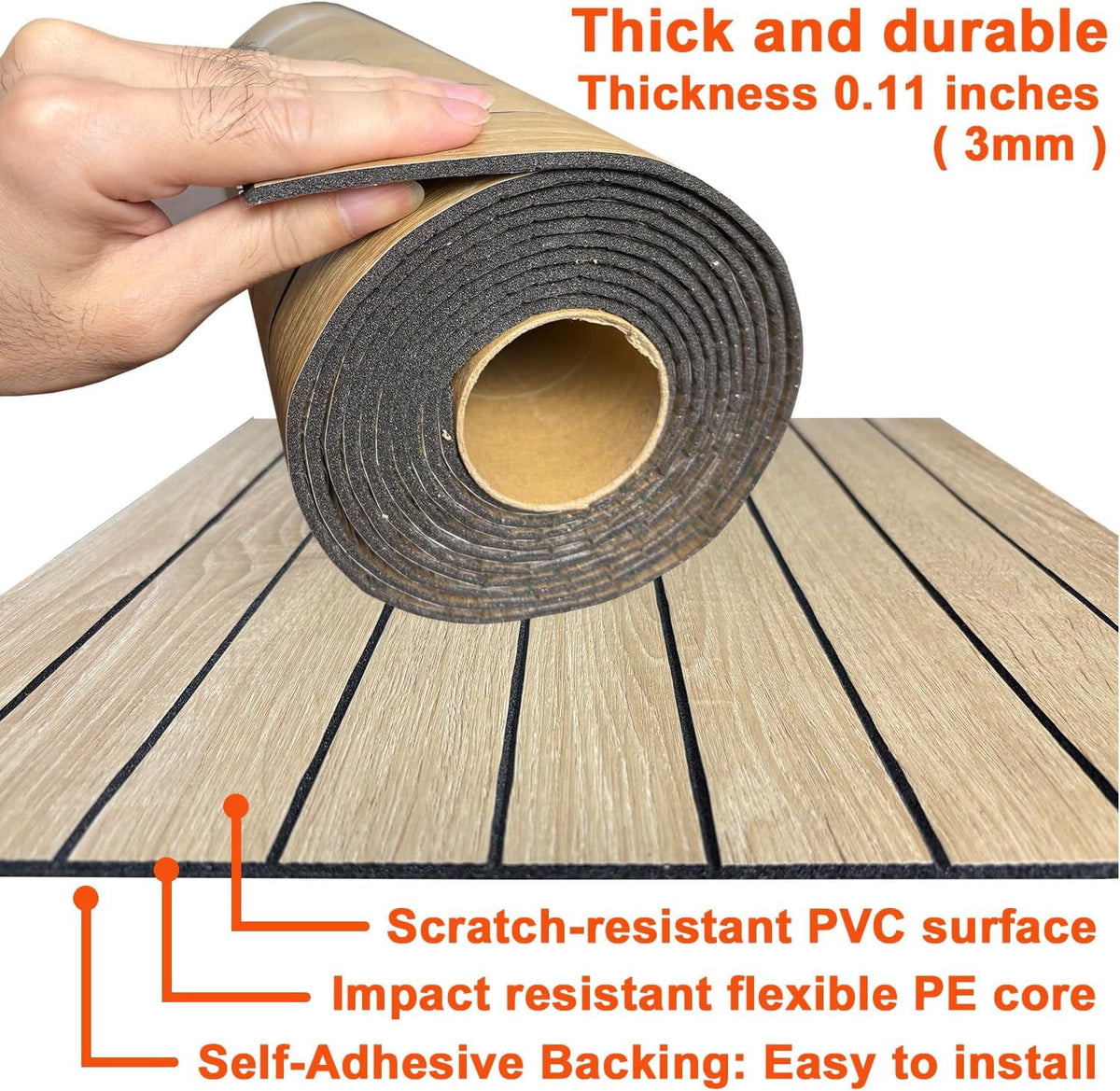 Peel and Stick PVC Slat Wall Panel 118"x15.75" Self-Adhesive Thick Faux Black Wood Grain Wallpaper Panel 3D Soundproof Wall Panels for Walls & Ceilings