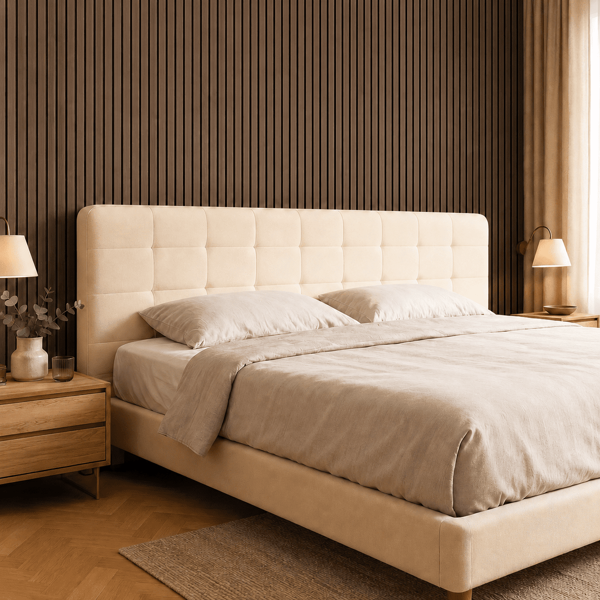 20-Pack Wood Slat Acoustic Wall Panels, 24" x 12" MDF Slat Wall Paneling for Modern Interior Wall Decor, Sound Absorbing Accent Panels, 39.99 Sq. Ft., Deep Walnut