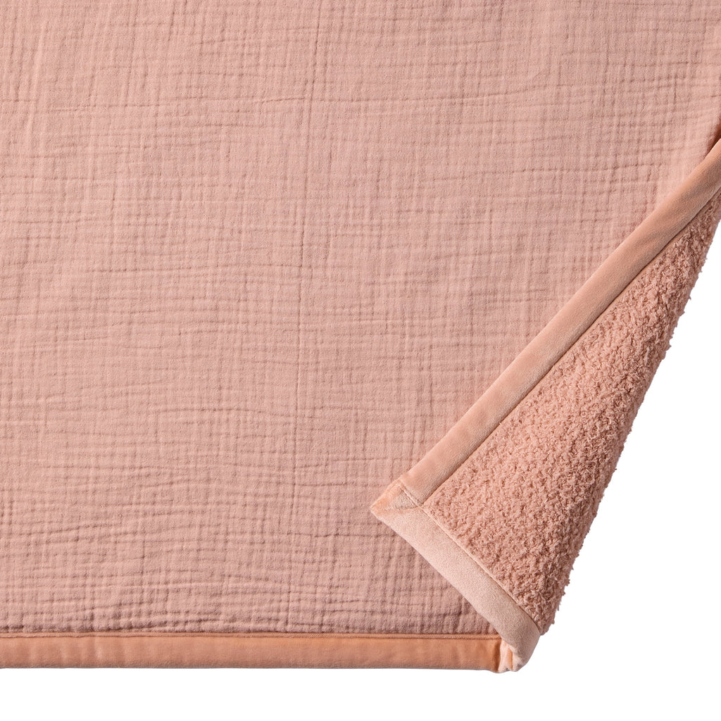 Better Homes & Gardens Super Soft Reversible Gauze and Cozy Knit Oversized Couch Throw Blanket, Antique Blush