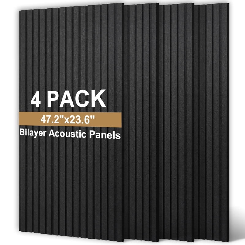 Halcyon Escape BOSS 2 Pcs Felt Slat Acoustic Panels for Stylish Decor and Noise Reduction, 47.24 x 23.62 Inch Wood Panels Interior Wall Decor, 3D Felt Slat Wall Panel Fluted Sound Absorbing Panel - Slat Wall Panel
