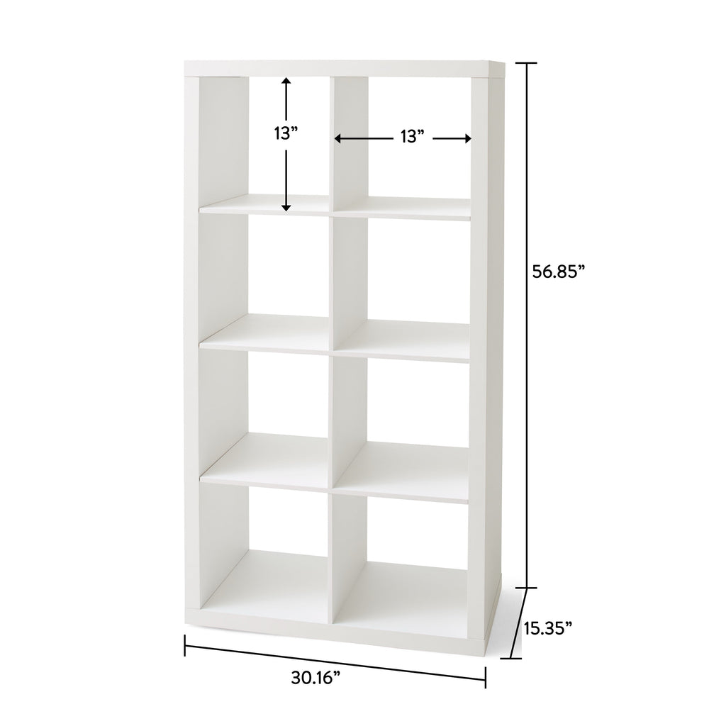 Better Homes & Gardens 8 Cube Storage Organizer, White Texture