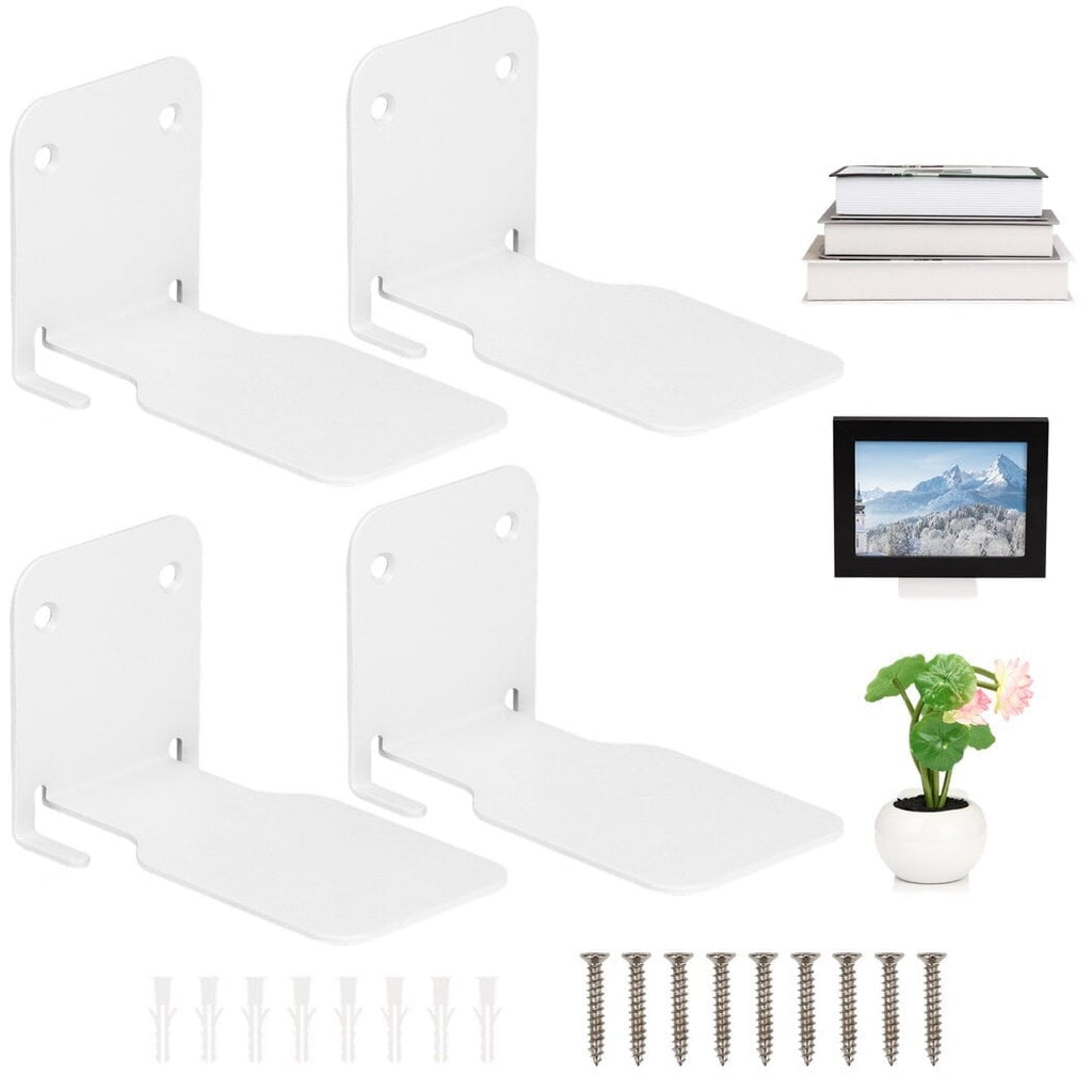 4Pcs Invisible Floating Bookshelves, Wall-Mounted Floating Book Organizers, Heavy-Duty Metal Book Storage Holders, Wall Ledge Shelves for Bedroom, Living Room, Office