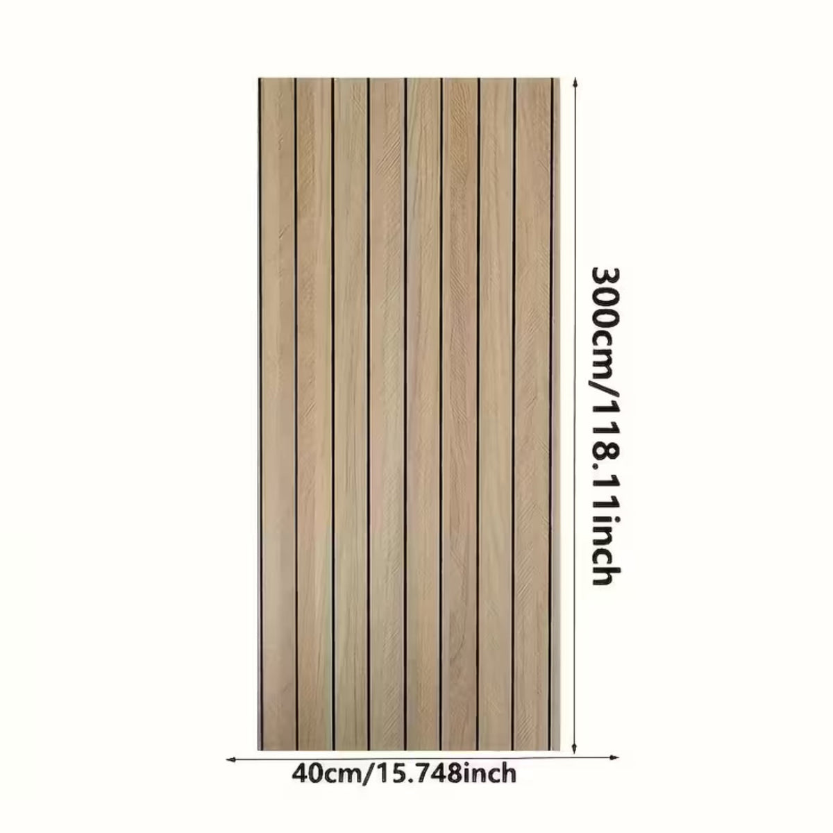 Peel and Stick PVC Slat Wall Panel 118"x15.75" Self-Adhesive Thick Faux Oak Wood Grain Wallpaper Panel 3D Soundproof Wall Panels for Walls & Ceilings