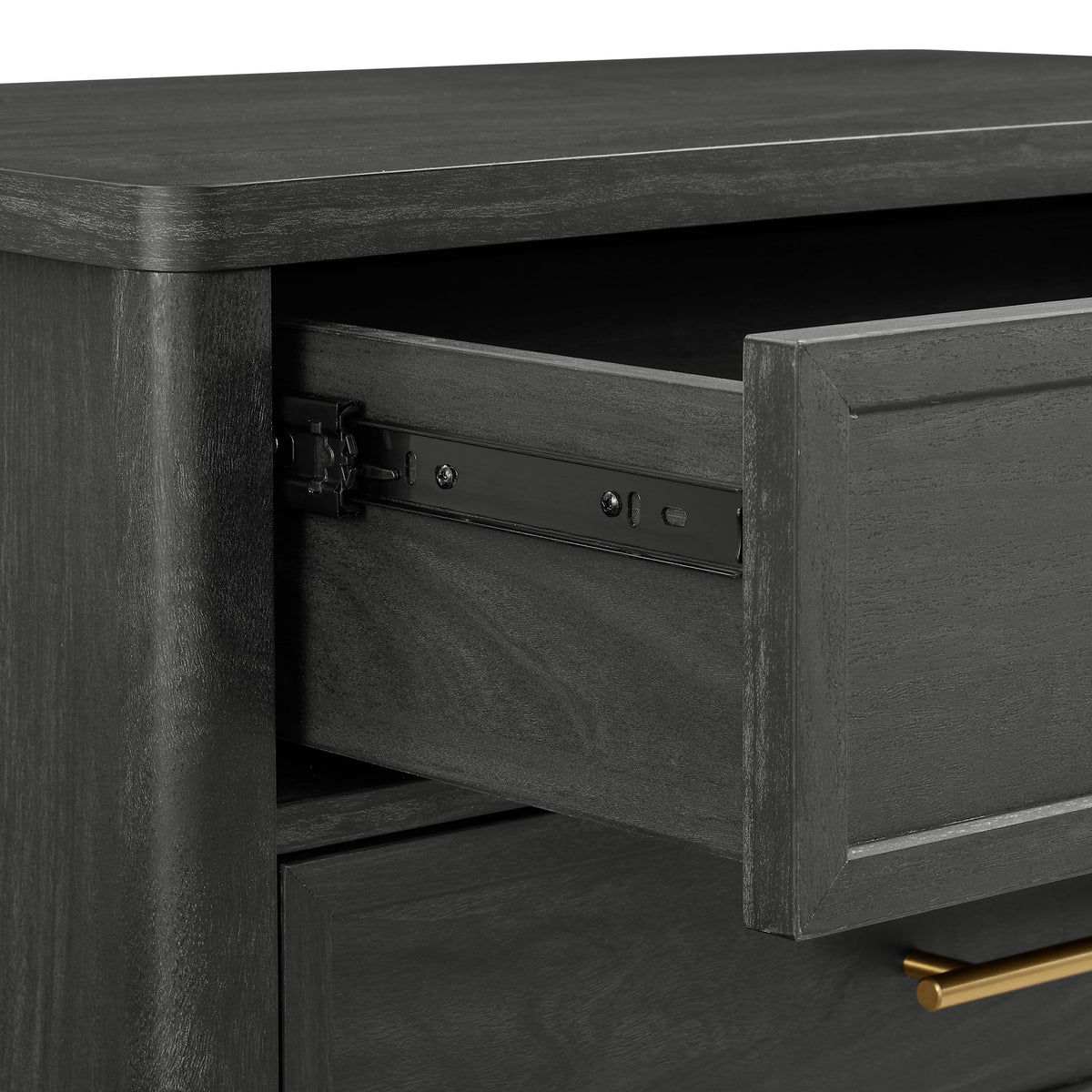 Better Homes & Gardens Oaklee 3 Drawer Nightstand with USB, Charcoal Finish