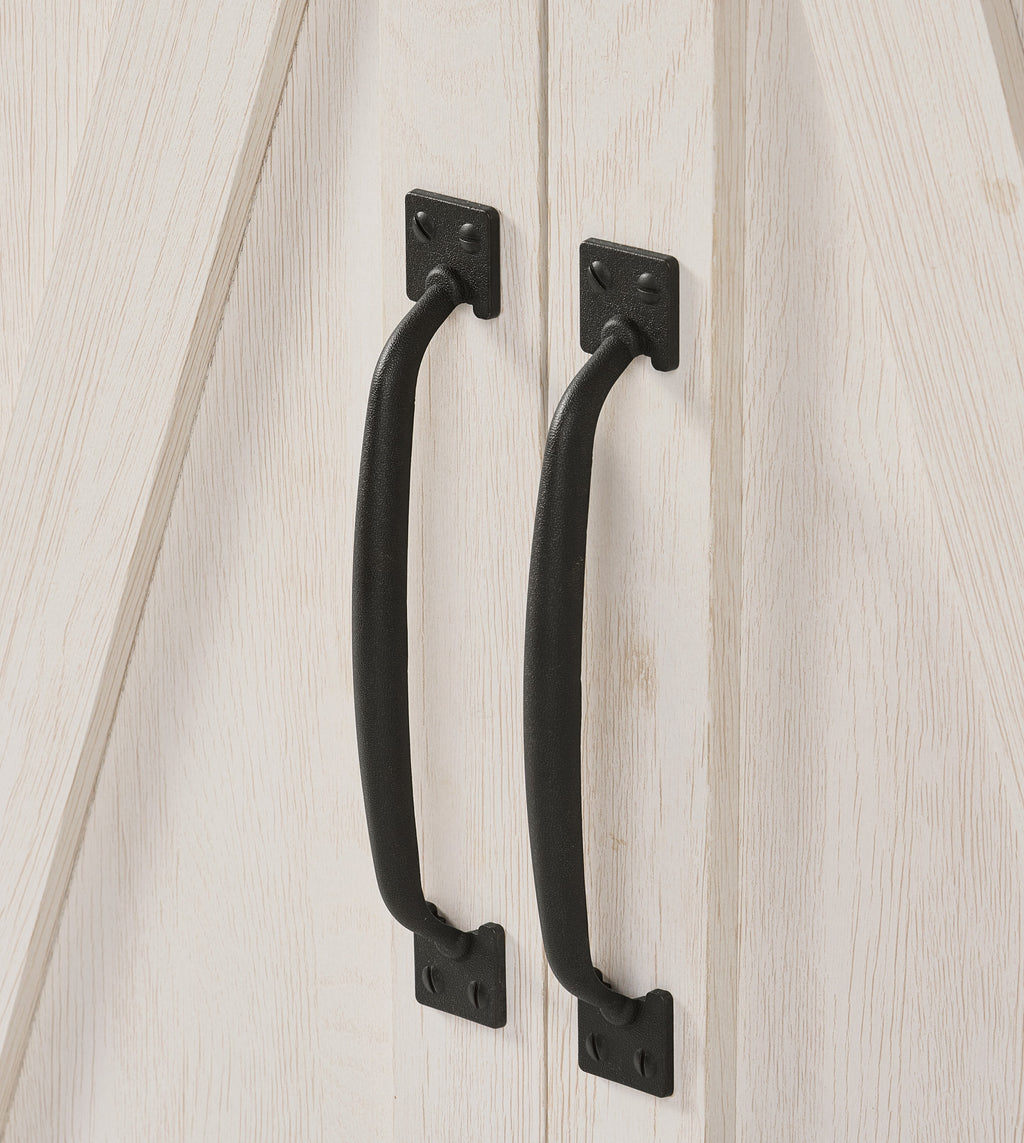 Better Homes & Gardens Modern Farmhouse Bookcase with Doors, Alabaster and Light Honey Finish