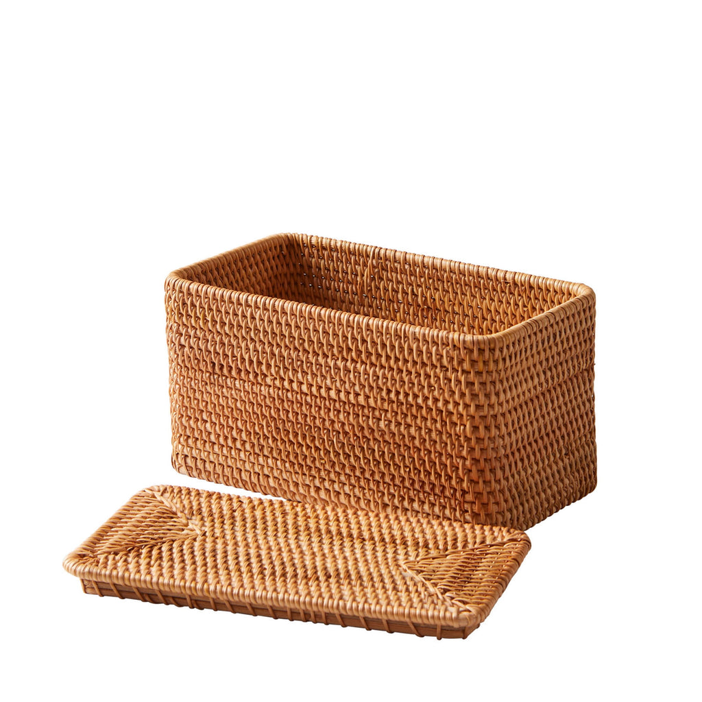 Better Homes & Gardens Brown Rattan Organizer Basket with Lid