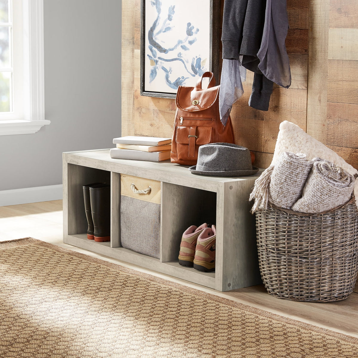 Better Homes & Gardens 3 Cube Storage Organizer, Rustic Gray