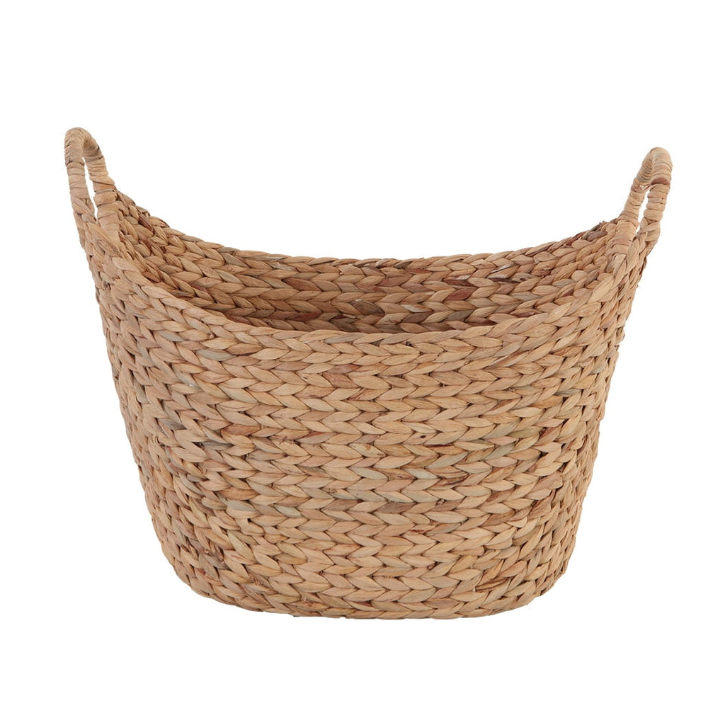 Better Homes & Gardens Extra Large Natural Woven Water Hyacinth Boat Decorative Storage Basket, 19 in x 17 in x 14 in