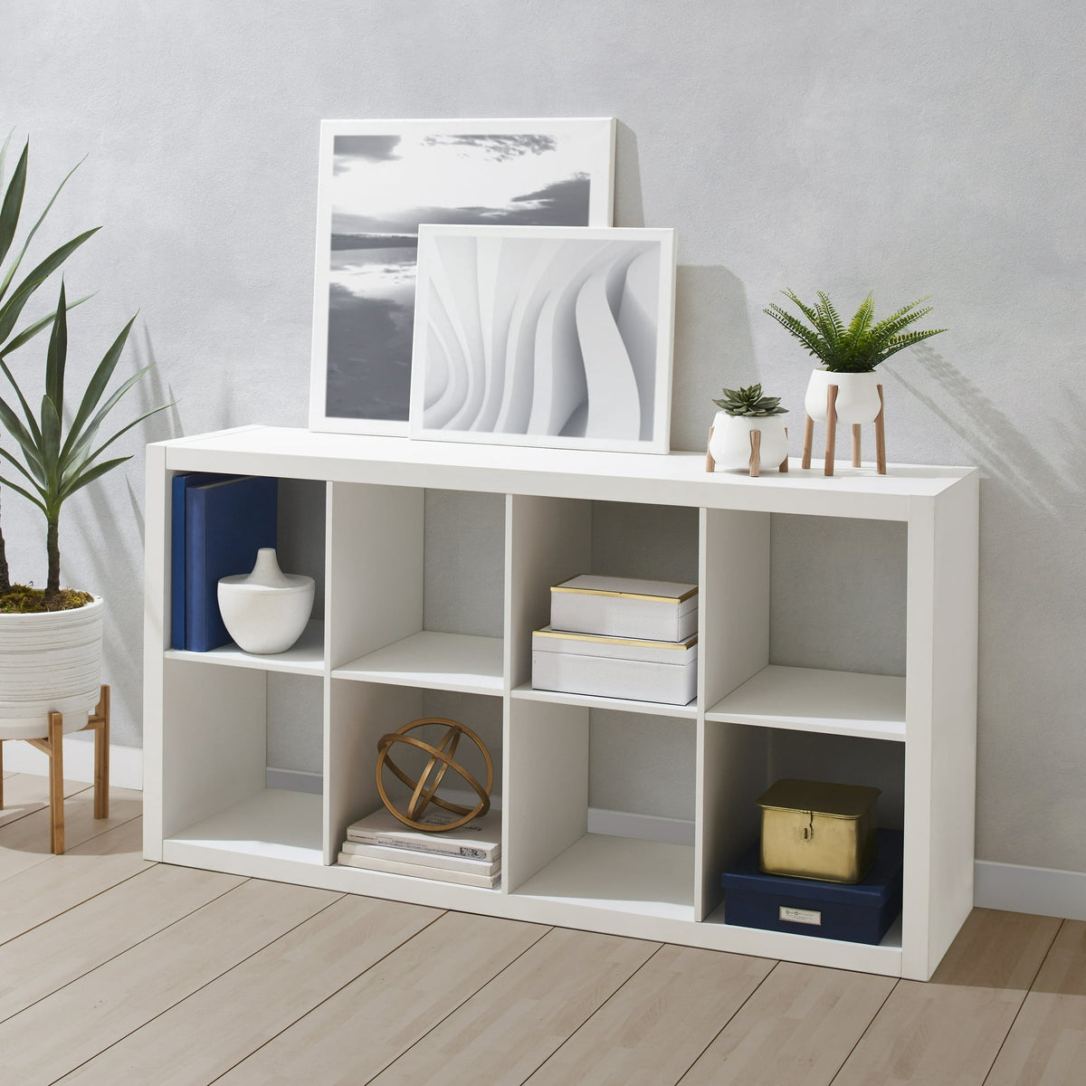Better Homes & Gardens 8 Cube Storage Organizer, White Texture