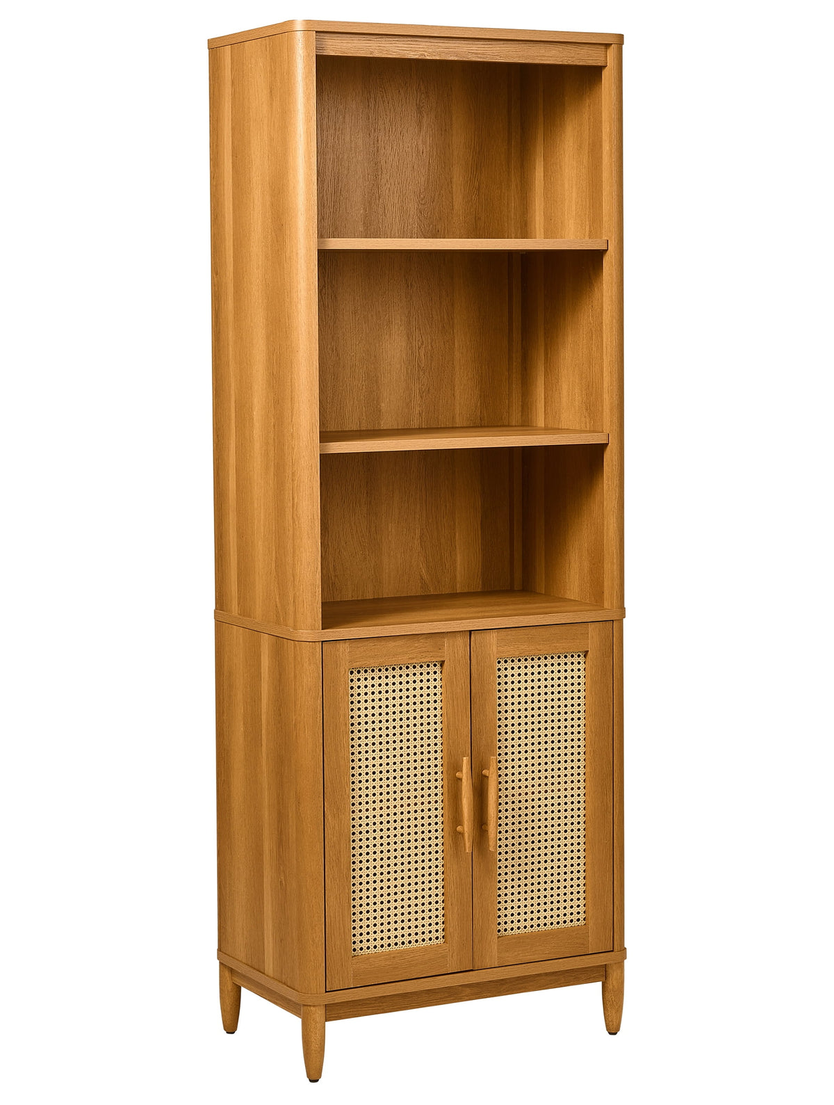 Better Homes & Gardens Springwood Bookcase with Doors, Light Honey Finish