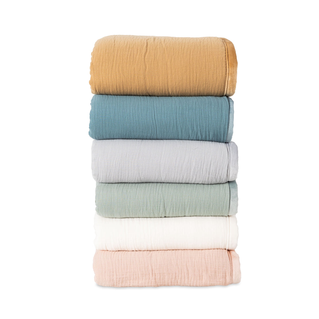 Better Homes & Gardens Super Soft Reversible Gauze and Cozy Knit Oversized Couch Throw Blanket, Antique Blush