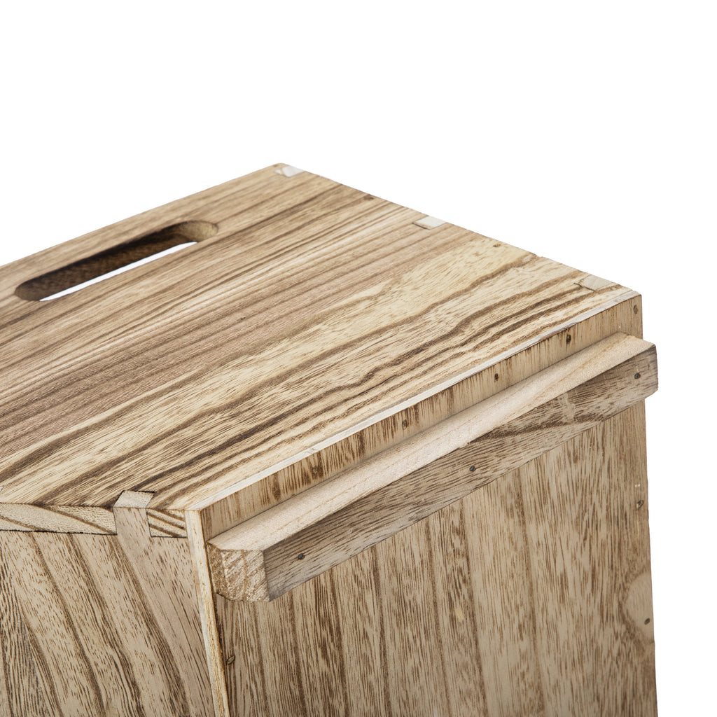 Better Homes & Gardens 2-Piece Set Natural Wood Stacking Open Front Decorative Storage Bins, 11 in x 16.5 in x 10 in