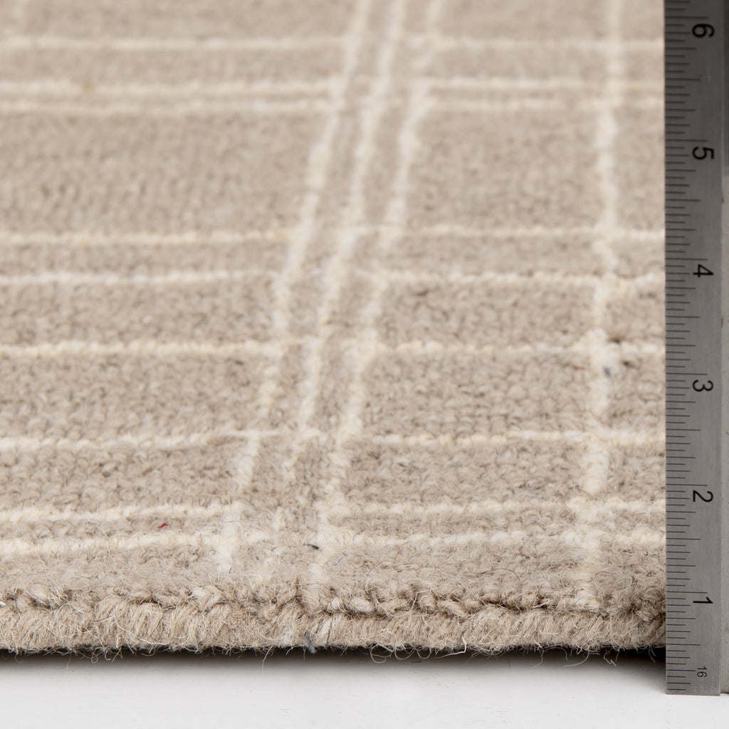 Better Homes & Gardens Beige Plaid Wool Indoor Area Rug, 7'10"x9'10"