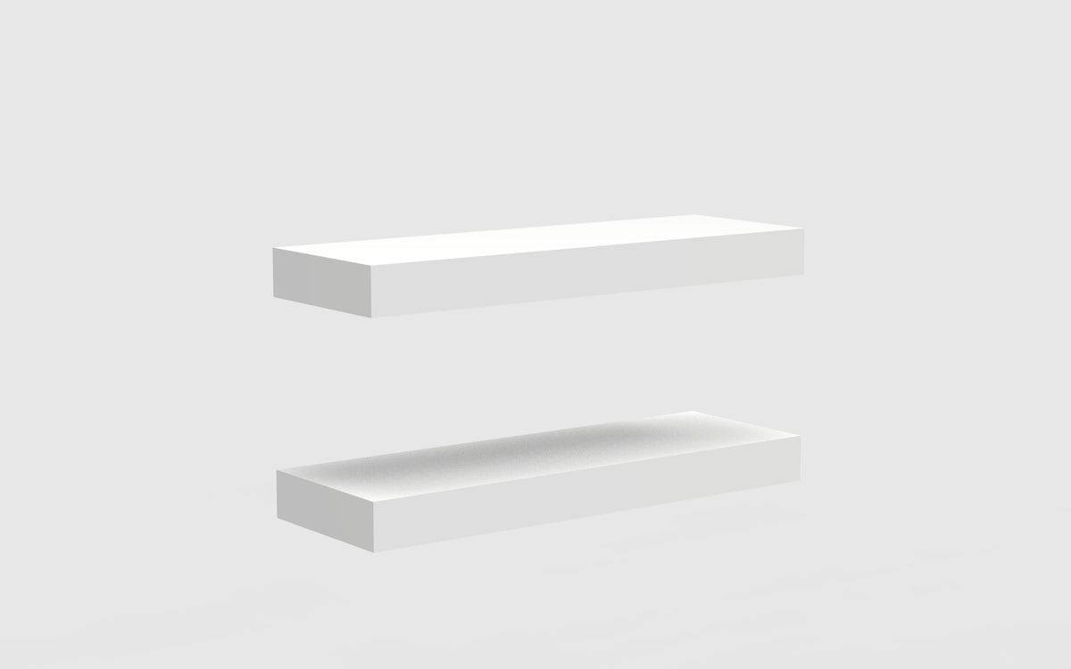 (2 pack) Mainstays White 16.5" Wood Floating Shelves, Set of 2