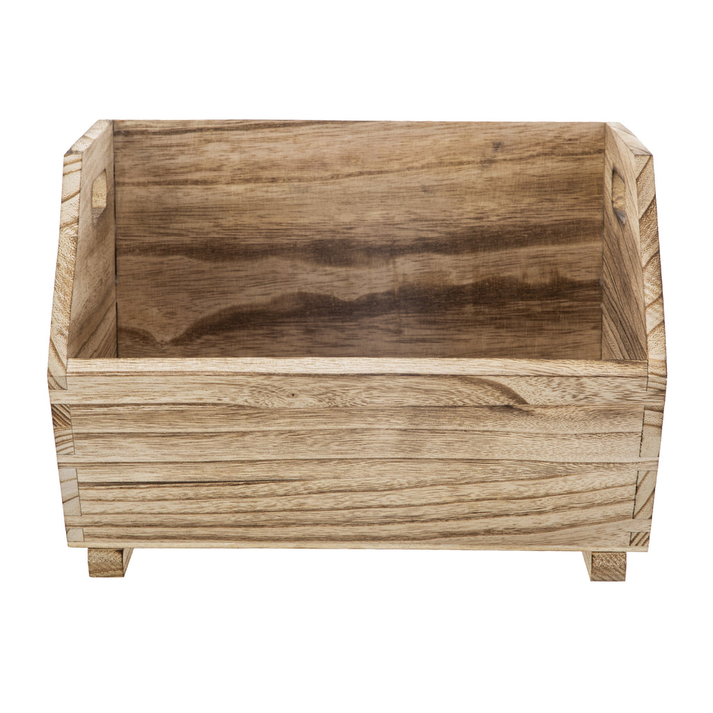 Better Homes & Gardens 2-Piece Set Natural Wood Stacking Open Front Decorative Storage Bins, 11 in x 16.5 in x 10 in