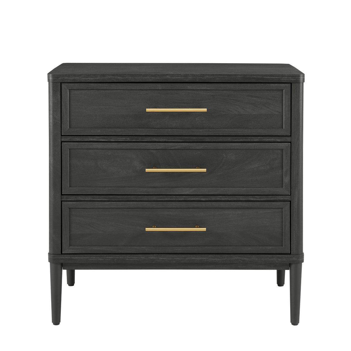 Better Homes & Gardens Oaklee 3 Drawer Nightstand with USB, Charcoal Finish