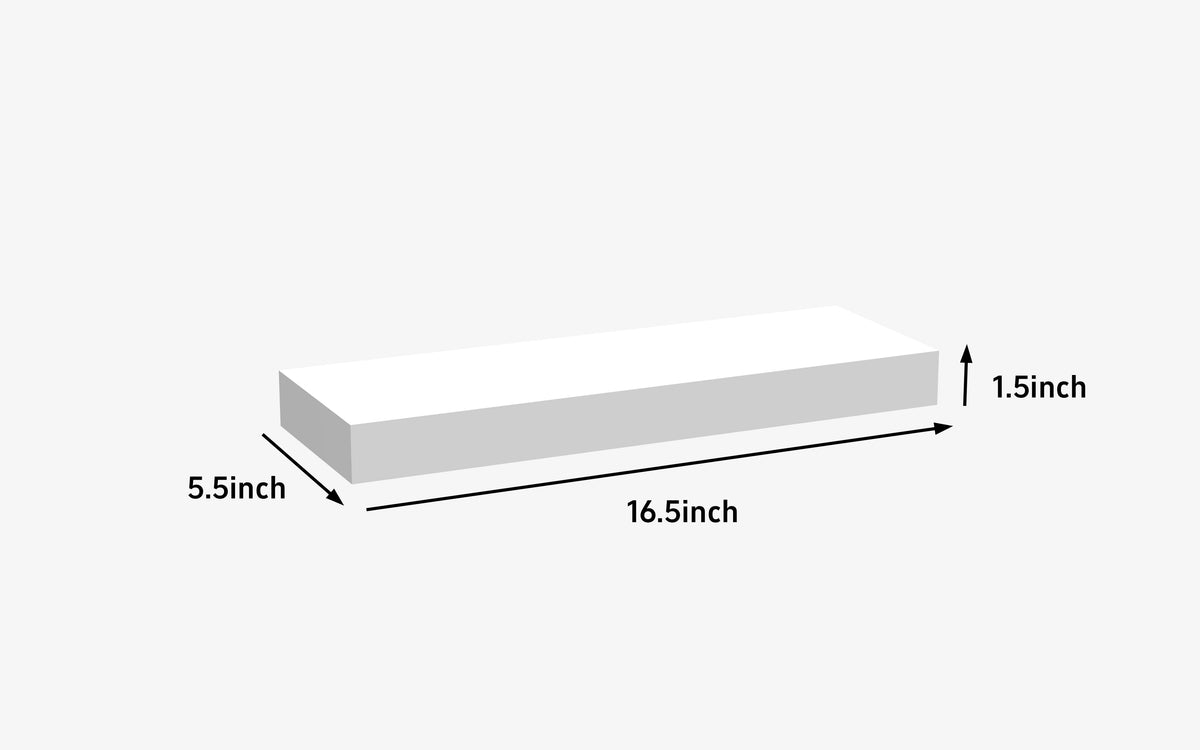 (2 pack) Mainstays White 16.5" Wood Floating Shelves, Set of 2