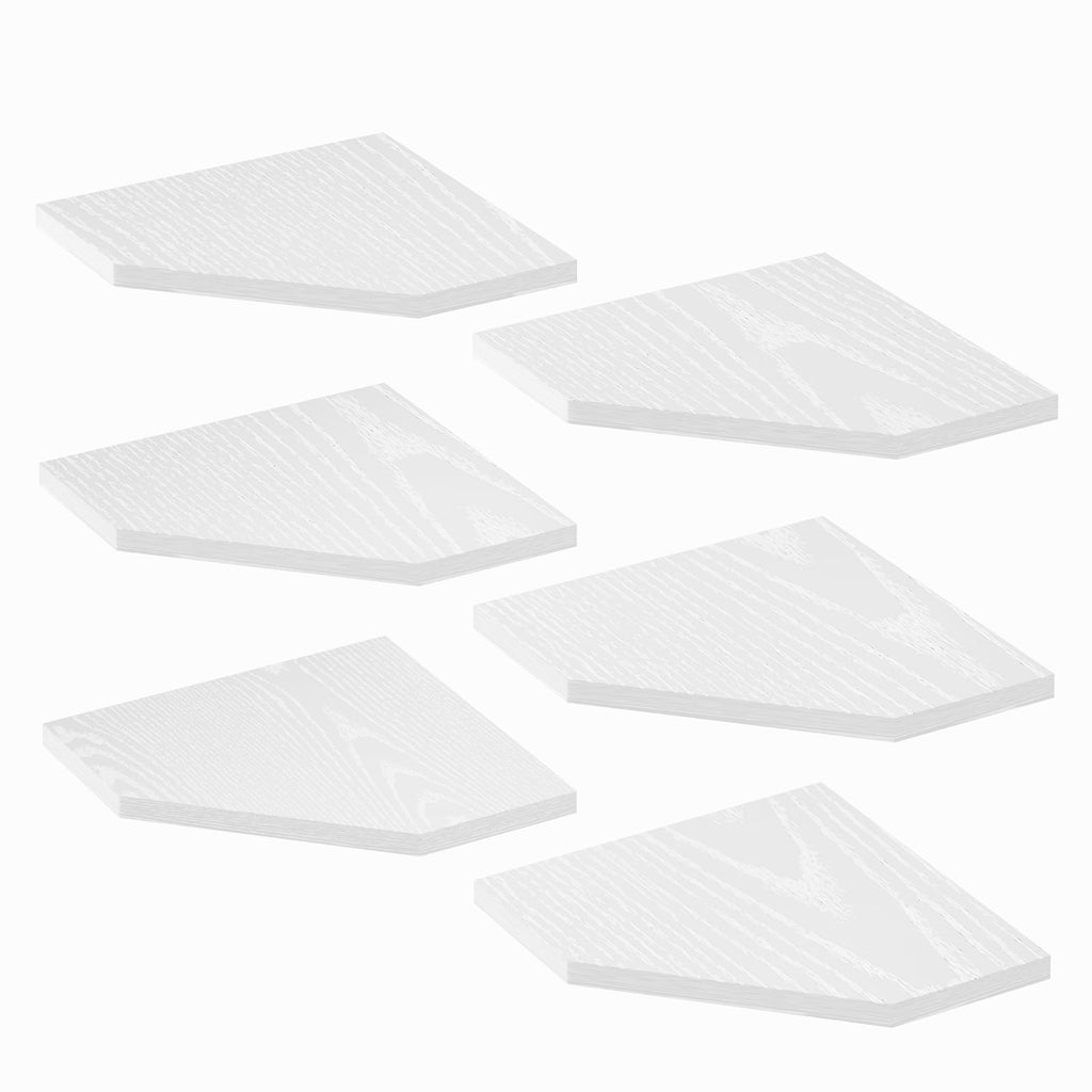 Fairy Corner Floating Shelves Set of 6, White Wall Mounted Corner Shelf for Bedroom, Bathroom, Living Room, Kitchen Storage and Decor