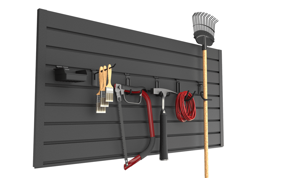 Hyper Tough Slatwall Panel Set, 48" x 12", 2-Pack, 2 ft x 4 ft Garage Wall Storage Panels for Tools, Hooks & Accessories