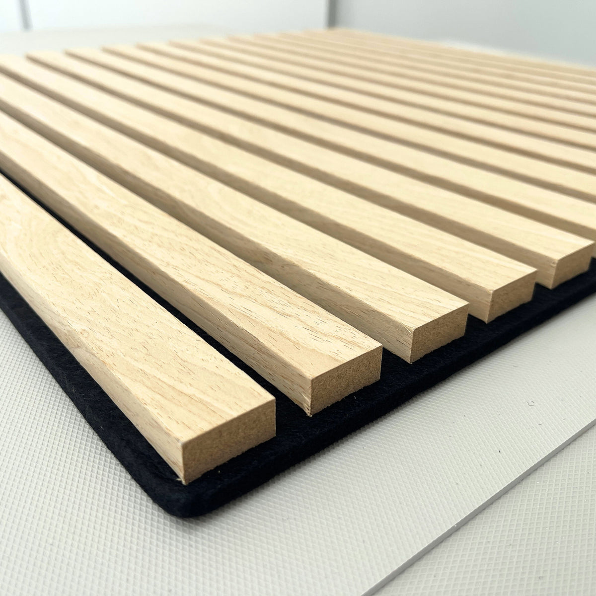 Dundee Deco Acoustic Panels, Wooden Slats for Decor and Noise Reduction - 3D Wall Panels or Ceiling Panels - Oak Beige - Set of 2, Covers 7.8 sq ft