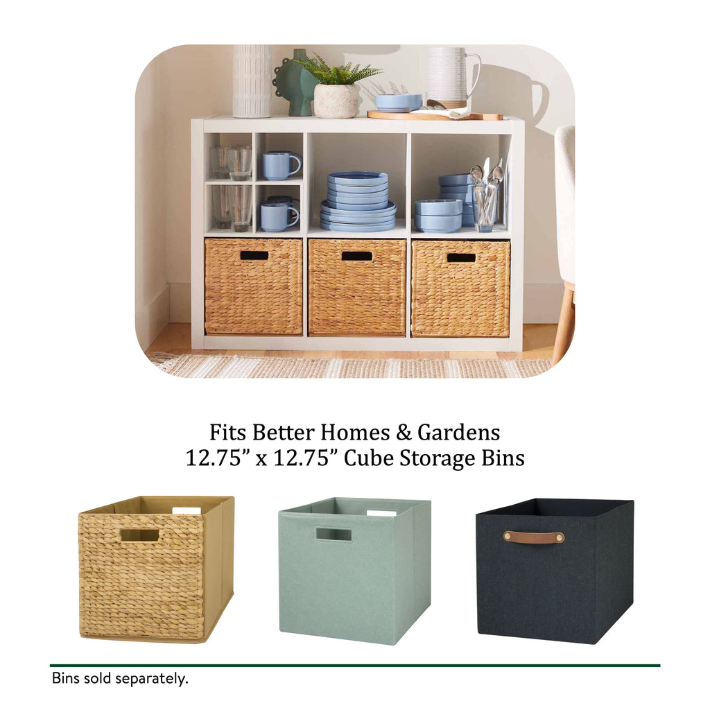 Better Homes & Gardens 6 Cube Storage Organizer, White Texture