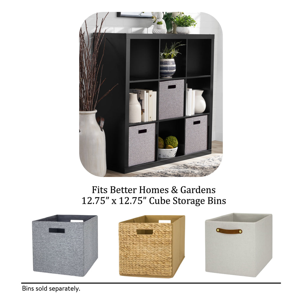 Better Homes & Gardens 9 Cube Storage Organizer, Solid Black