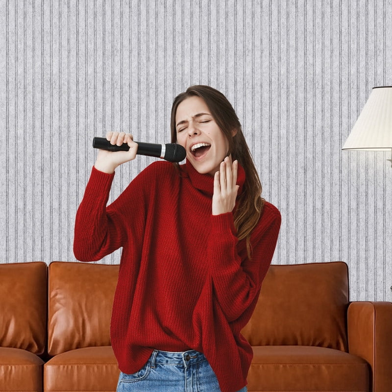 DOLLAR BOSS 2 Pcs Felt Slat Acoustic Panels for Stylish Decor and Noise Reduction, 47.24 x 23.62 Inch Wood Panels Interior Wall Decor, 3D Felt Slat Wall Panel Fluted Sound Absorbing Panel