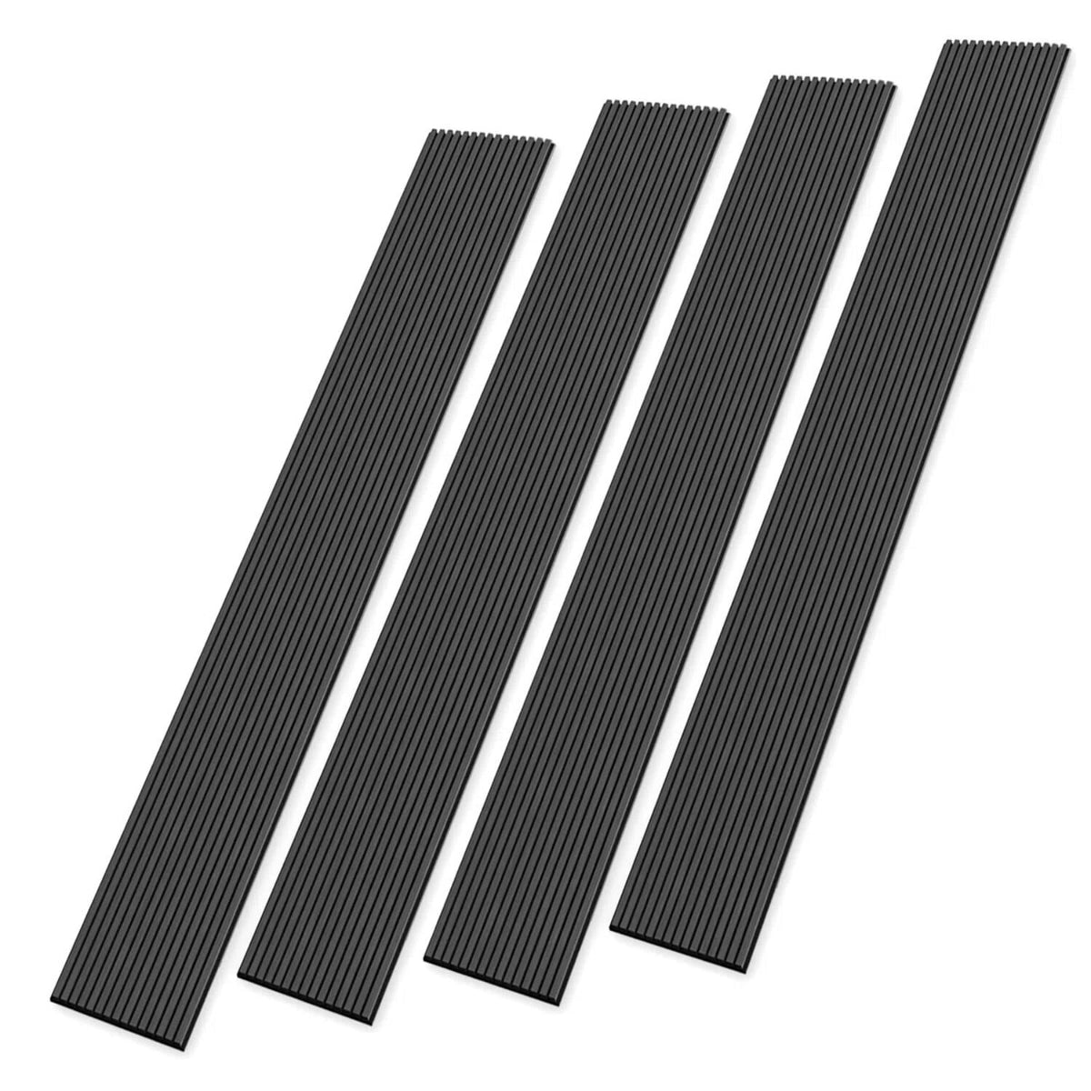 Plank & Hue 4Pcs 106"x12.6" Soundproof Wood Slat Panels Acoustic Wall and Ceiling Panels, Dark Gray