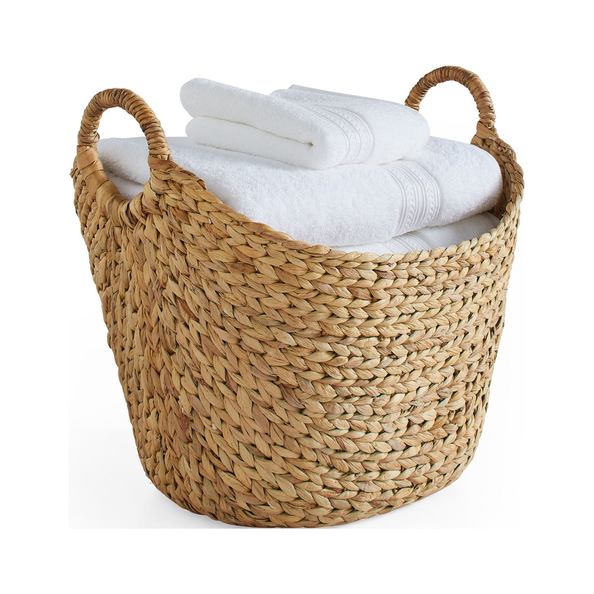 Better Homes & Gardens Extra Large Natural Woven Water Hyacinth Boat Decorative Storage Basket, 19 in x 17 in x 14 in