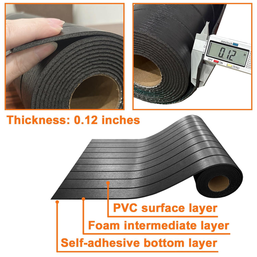 Yll Pvc Slat Wall Panel Peel And Stick 236"x 15.7" Faux Black Wood Grain Self-adhesive Wallpaper Soundproof 3d Panels