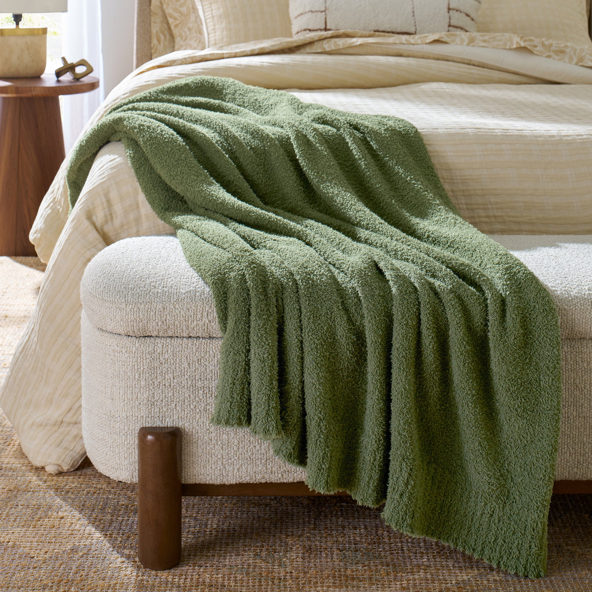 Halcyon Escape Gardens Oversized Cozy Knit Couch Throw Blanket, Blue Silver, 50 x 72 in - Throw Blanket