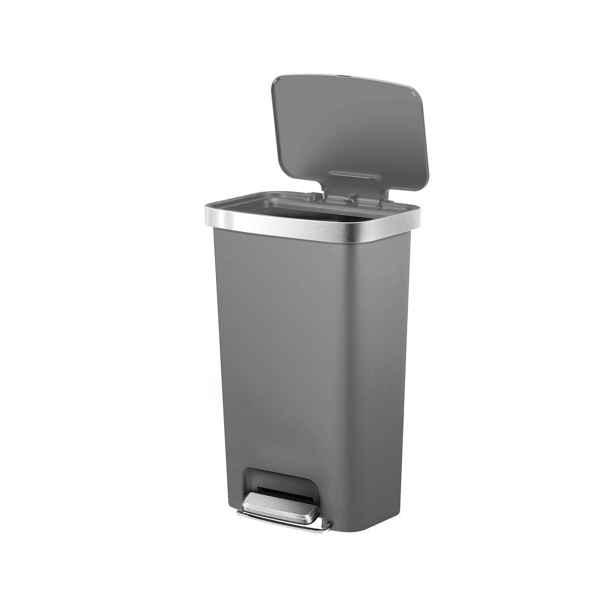 Halcyon Escape Gardens 11.9 Gallon Plastic Step Kitchen Trash Can with Soft Close Lid, Black - Home Decor