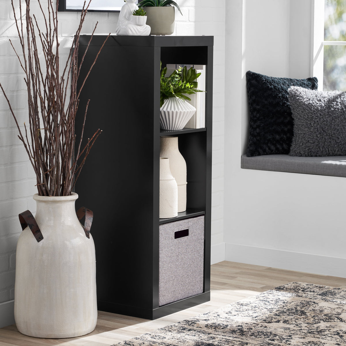 Halcyon Escape Gardens 3 Cube Storage Organizer, Rustic Gray - Home Decor