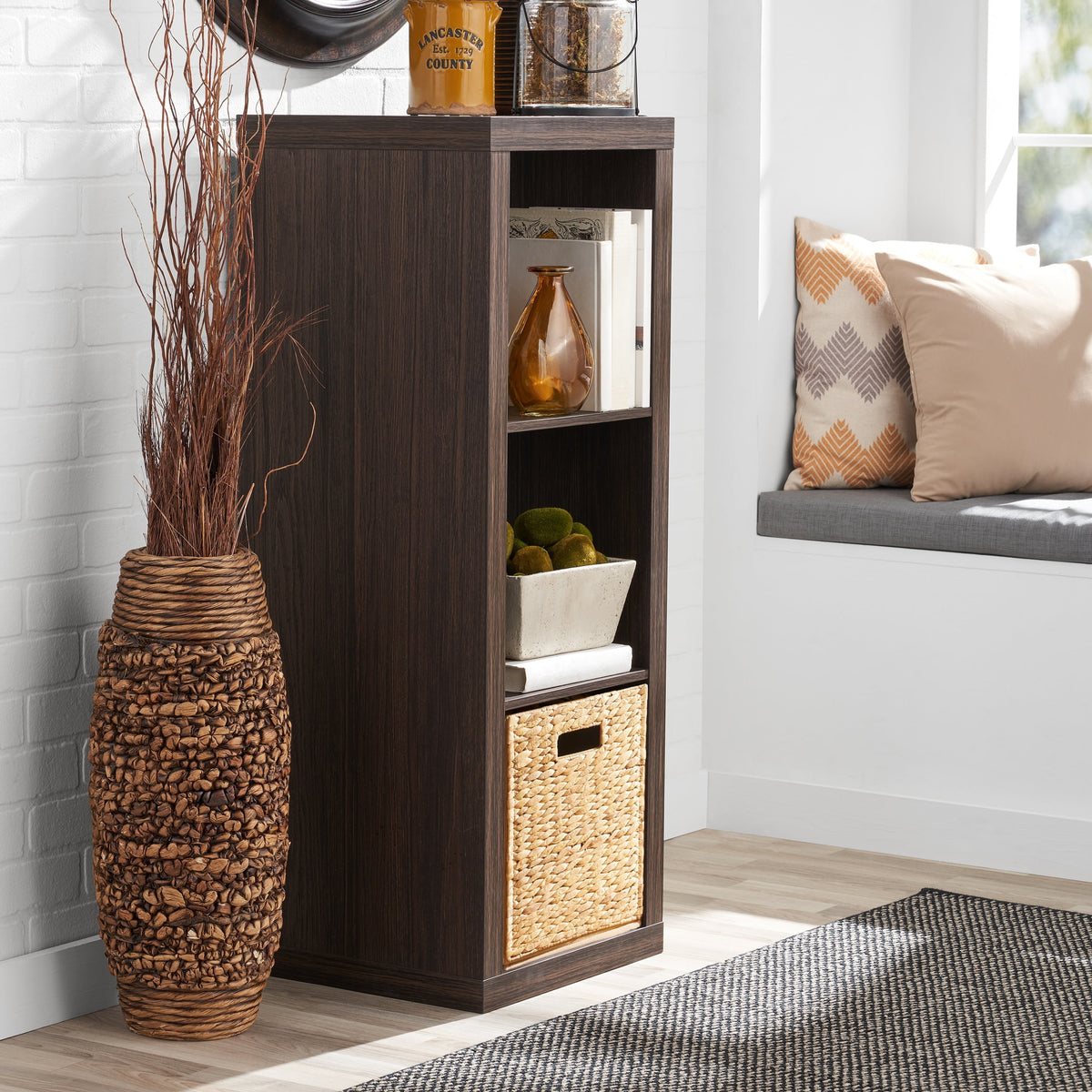 Halcyon Escape Gardens 3 Cube Storage Organizer, Rustic Gray - Home Decor