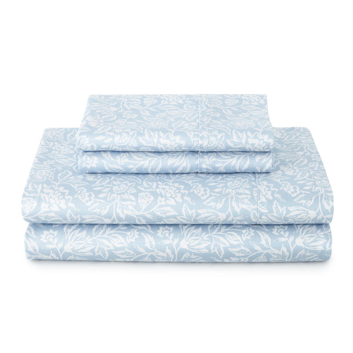 Halcyon Escape Gardens 4-Piece 300 Thread Count Bashful Blooms Cool Cotton Sateen Bed Sheet Set, Queen - Home Decor