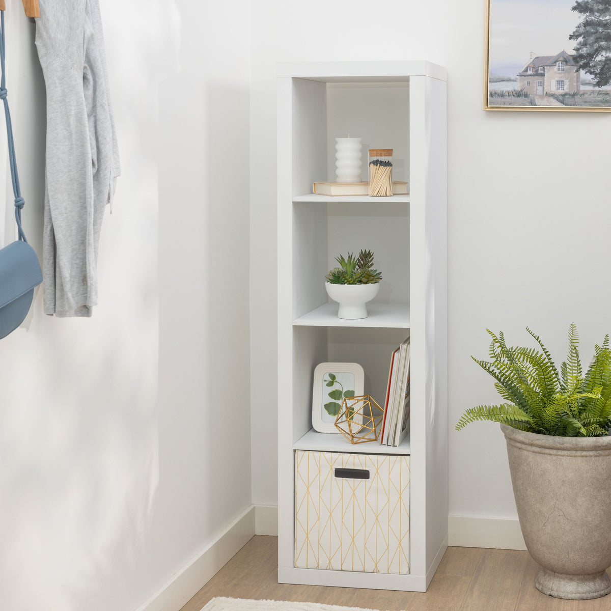 Halcyon Escape Gardens 4 Cube Vertical Storage Organizer, Rustic Gray - Home Decor