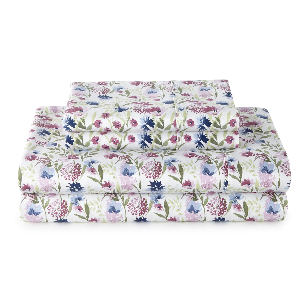 Better Homes & Gardens 4-Piece 300 Thread Count Bashful Blooms Cool Cotton Sateen Bed Sheet Set, Queen