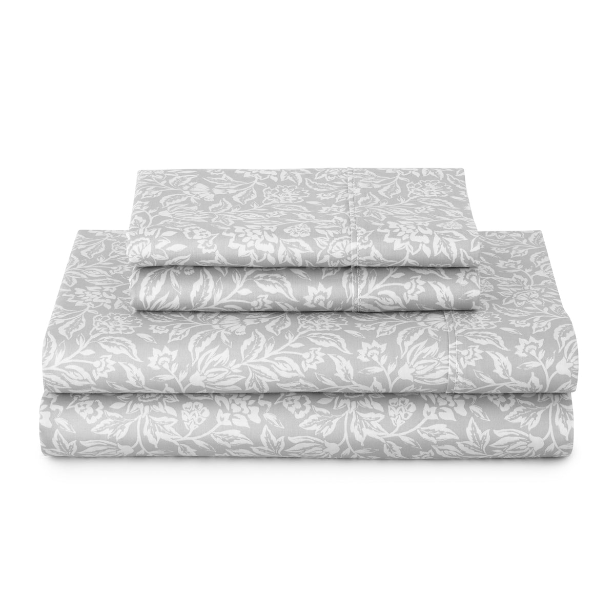 Halcyon Escape Gardens 4-Piece 300 Thread Count Bashful Blooms Cool Cotton Sateen Bed Sheet Set, Queen - Home Decor