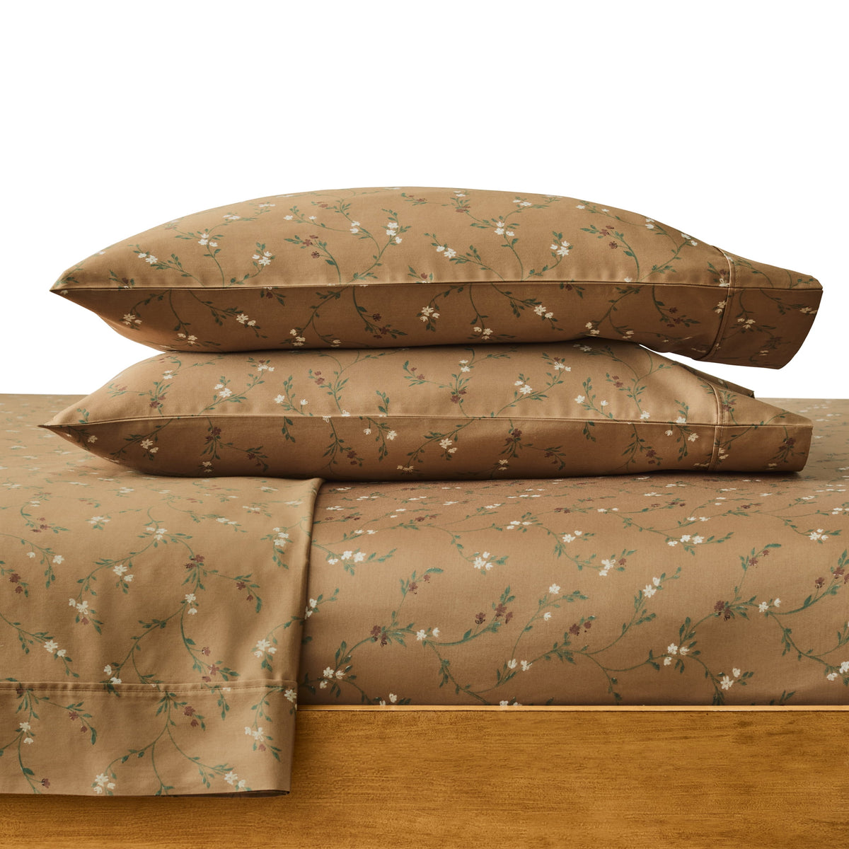 Halcyon Escape Gardens 4-Piece 300 Thread Count Bashful Blooms Cool Cotton Sateen Bed Sheet Set, Queen - Home Decor