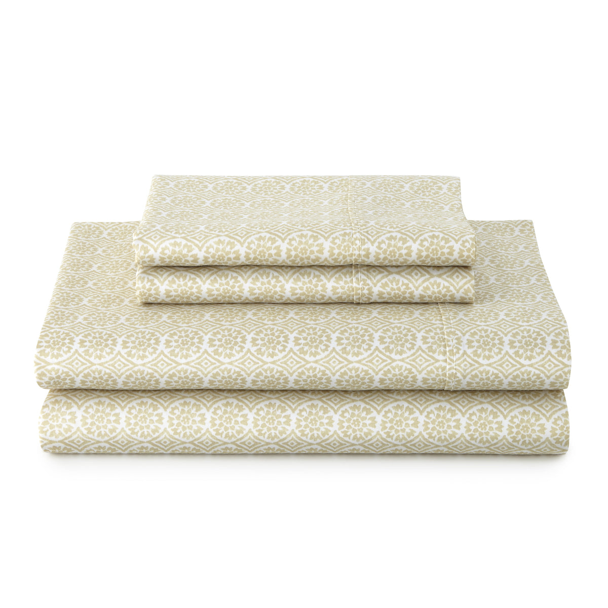 Halcyon Escape Gardens 4-Piece 300 Thread Count Bashful Blooms Cool Cotton Sateen Bed Sheet Set, Queen - Home Decor